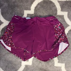 Lululemon Pink/Purple Speed Up shorts